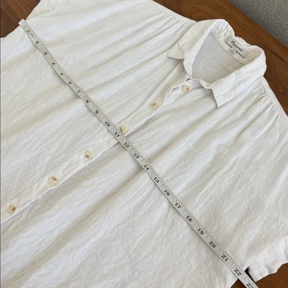 Madewell Linen-Blend Hilltop Shirt in White Size Medium - Picture 8 of 8